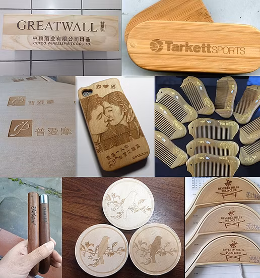 Machine de gravure de marquage laser CO2 30W pour le tissu de coton en cuir acrylique en bois